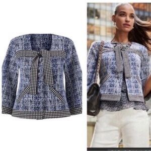 CAbi Blue Reina 21 Club #5294 Tweed Jacket